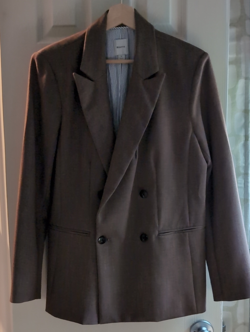 Women's Maeve Double-Breasted Brown Blazer